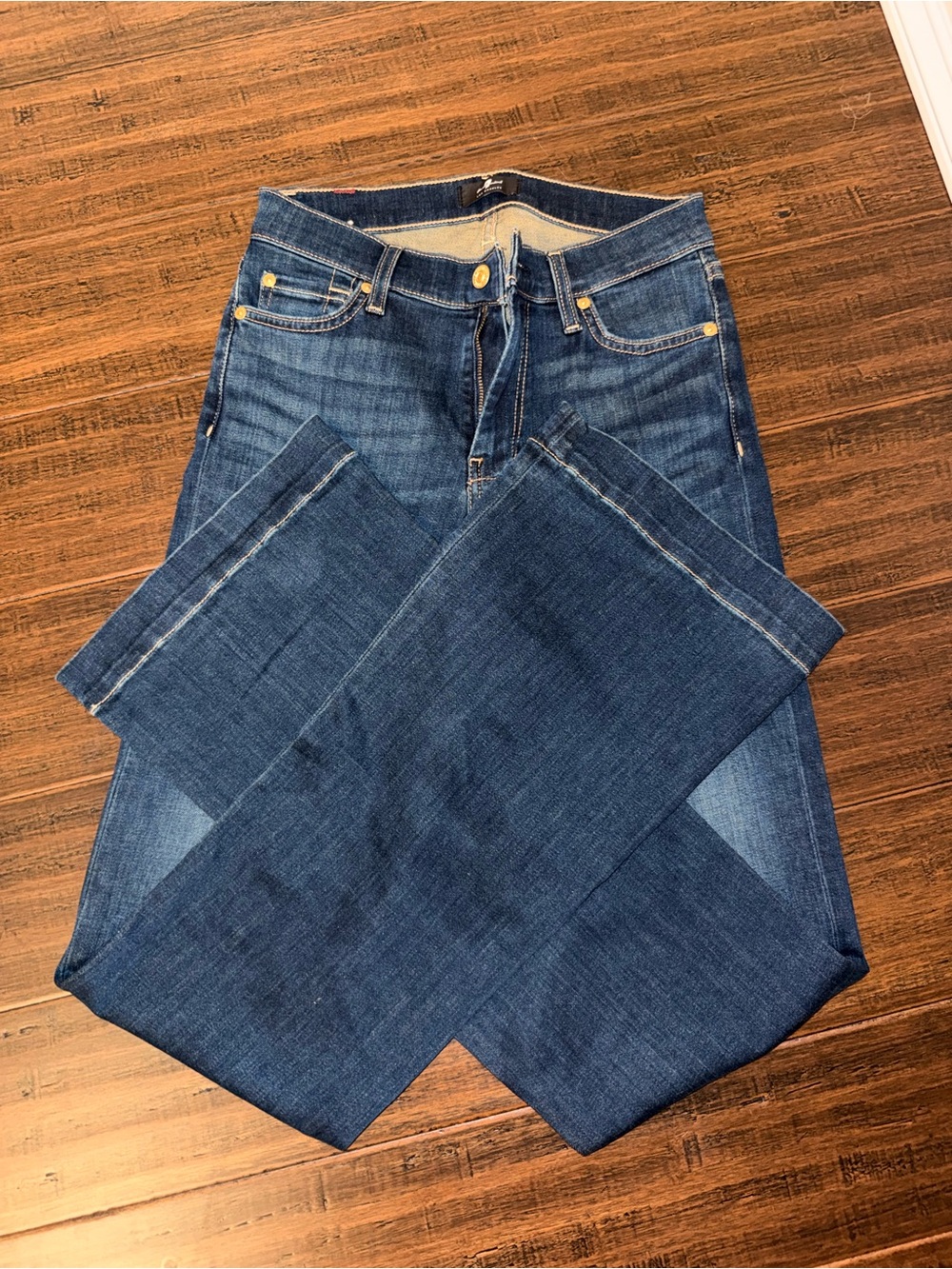 7 For All Mankind Dark Blue Flare Jeans